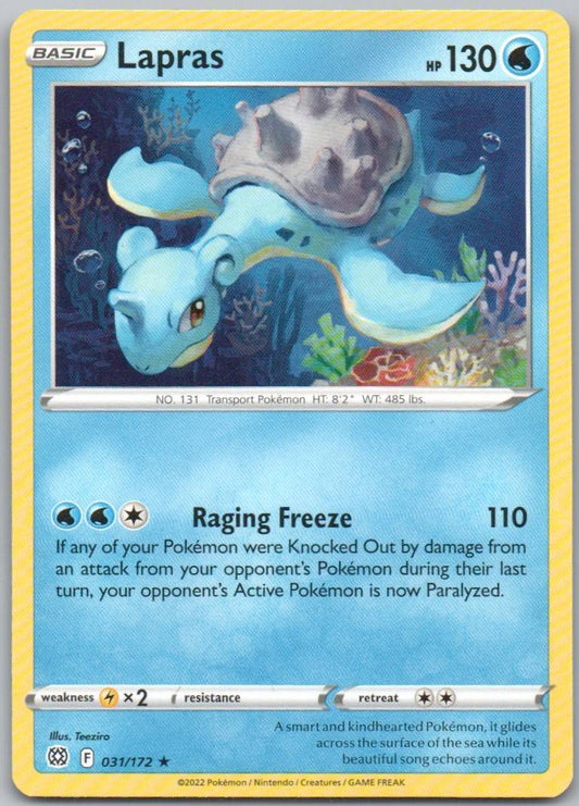 Lapras 031 Normal Water Card - Brilliant Stars