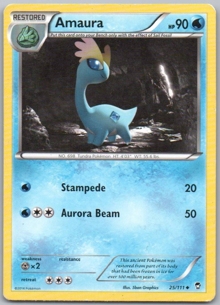 Amaura 025 Normal Water Card - Furious Fists