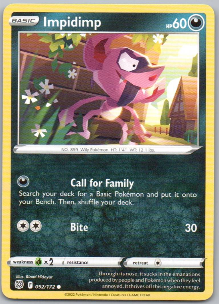 Impidimp 092 Normal Darkness Card - Brilliant Stars