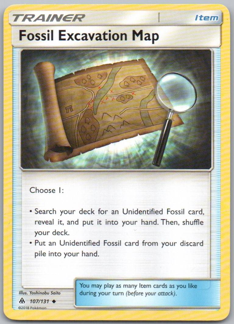Fossil Excavation Map 107 Normal Trainner Card - Forbidden Light