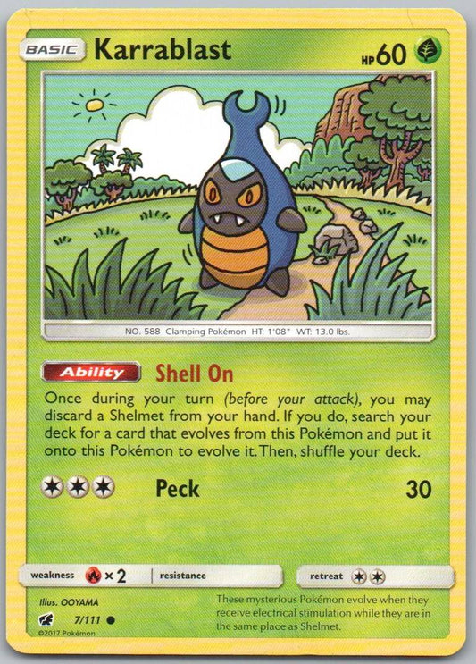 Karrablast 7 Normal Grass Card - Crimson Invasion