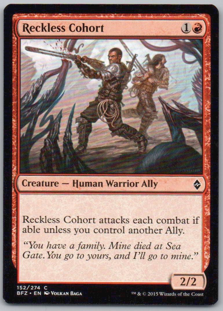 Reckless Cohort 152 Normal Creature Card - Battle for Zendikar