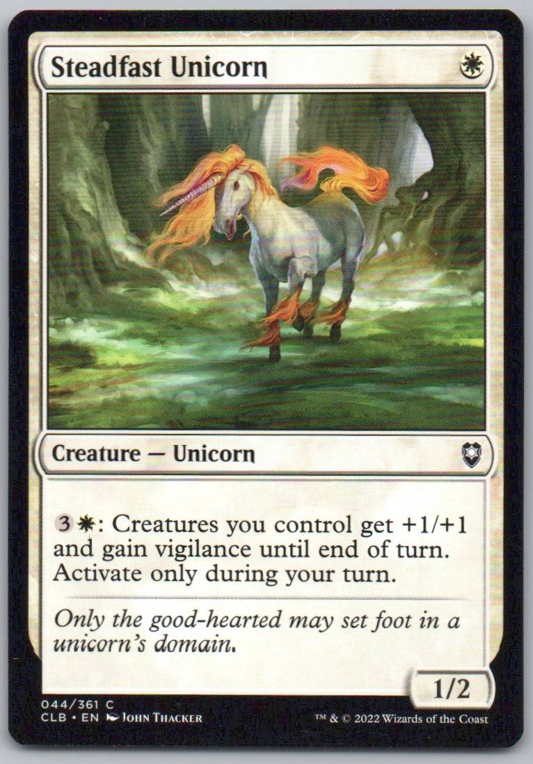 Steadfast Unicorn 44 Normal Creature Card - Commander Legends: Battle for Baldur's Gate