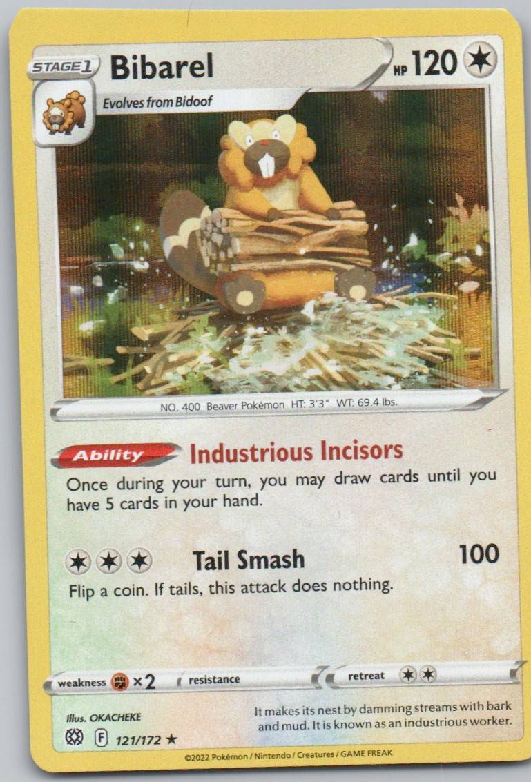 Bibarel 121 Holo Colorless Card - Brilliant Stars