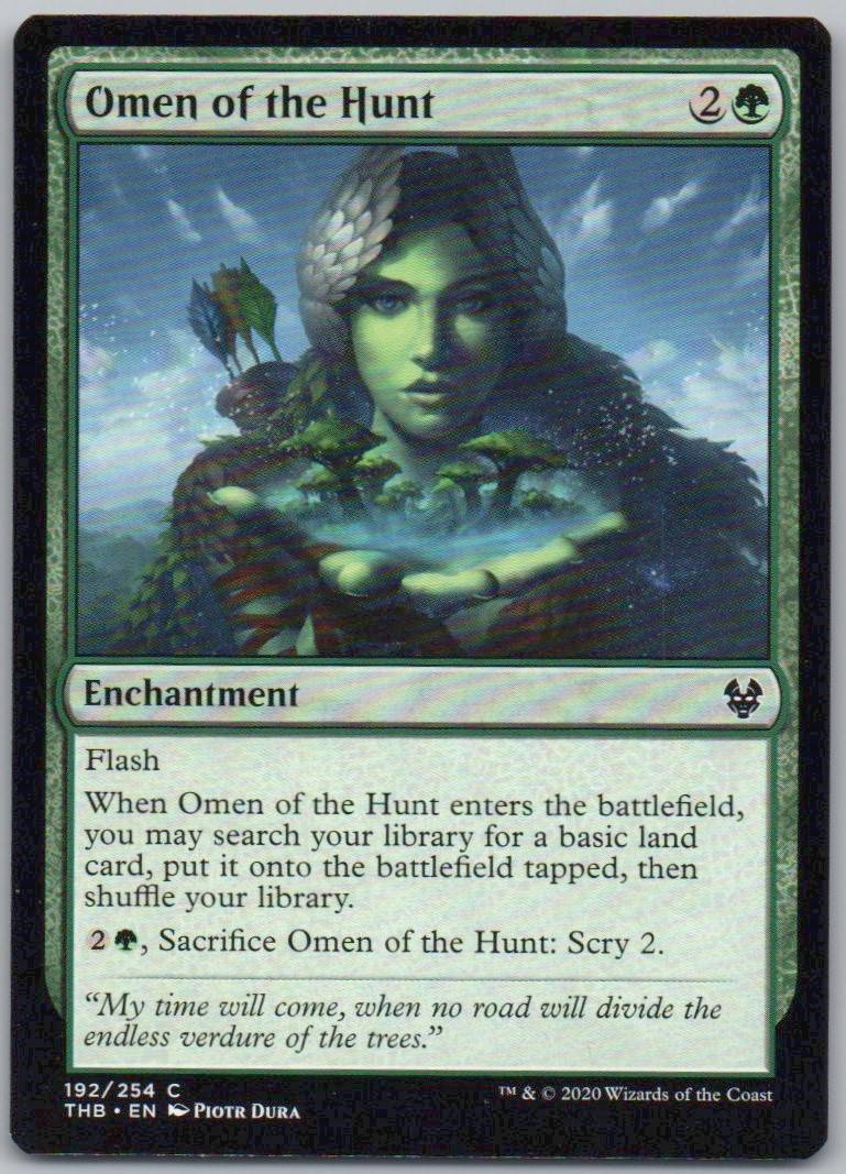 Omen of the Hunt 192 Normal Enchantment Card - Theros Beyond Death
