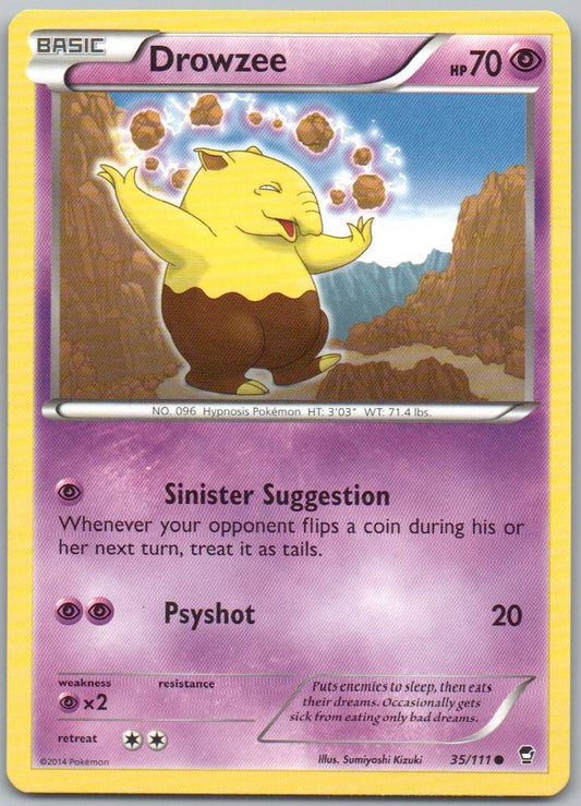 Drowzee 035 Normal Psychic Card - Furious Fists