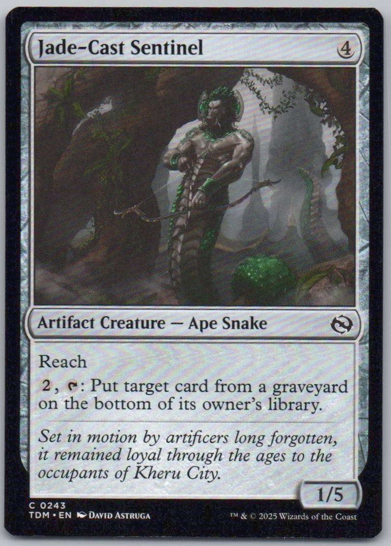 Jade-Cast Sentinel 243 Normal Artifact Card - Tarkir: Dragonstorm