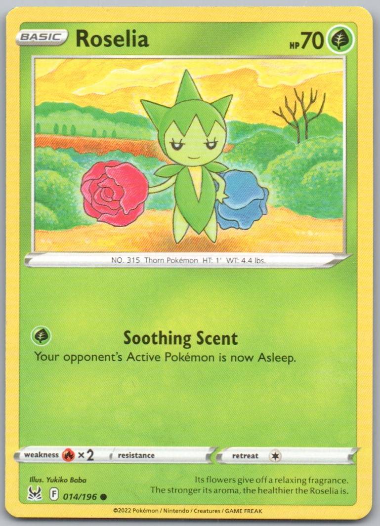 Roselia 014 Normal Grass Card - Lost Origin