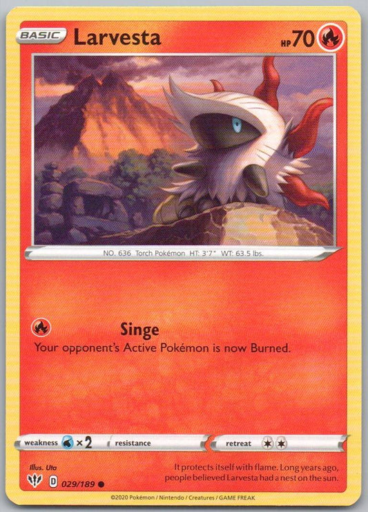 Larvesta 029 Normal Fire Card - Darkness Ablaze