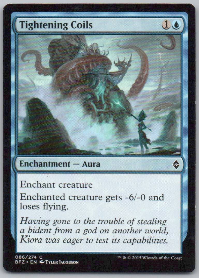 Tightening Coils 86 Normal Enchantment Card - Battle for Zendikar