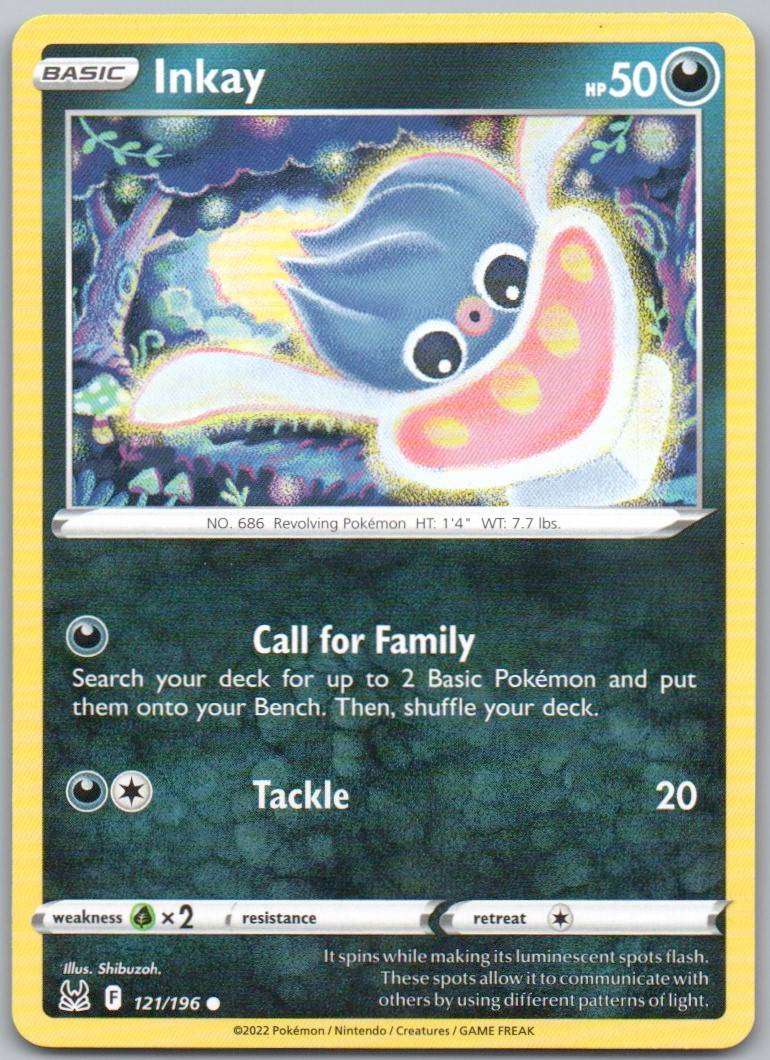 Inkay 121 Normal Darkness Card - Lost Origin
