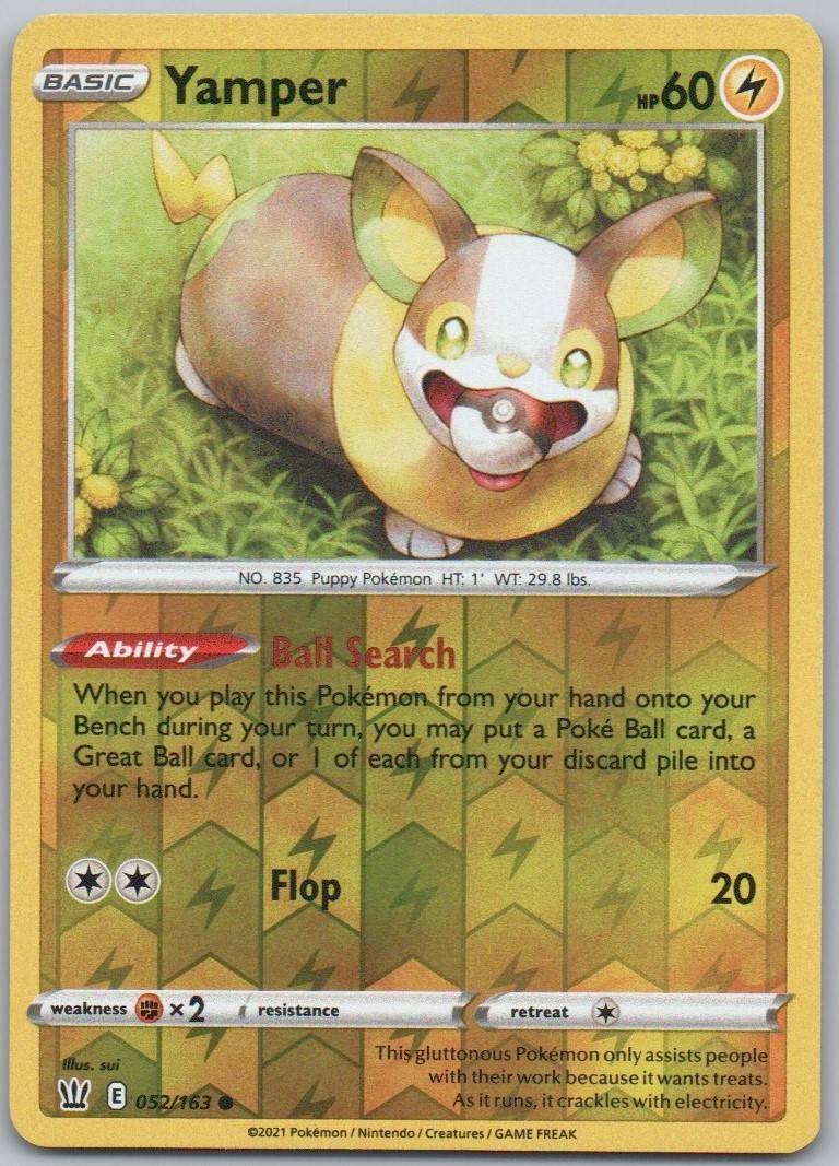 Yamper 052 Reverse Holo Lightning Card - Battle Styles