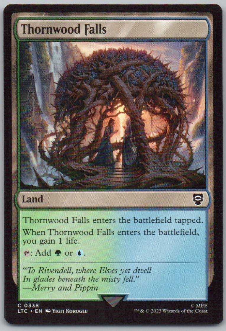 Thornwood Falls 338 0 Land Card - Commander: The Lord of the Rings: Tales of Middle-earth