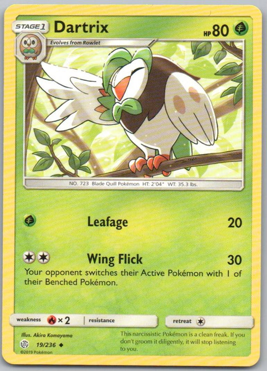 Dartrix 019 Normal Grass Card - Cosmic Eclipse