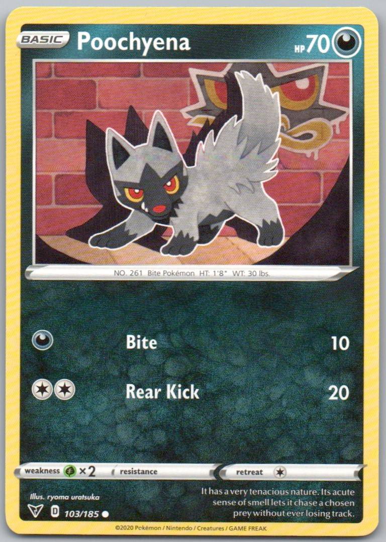 Poochyena 103 Normal Darkness Card - Vivid Voltage