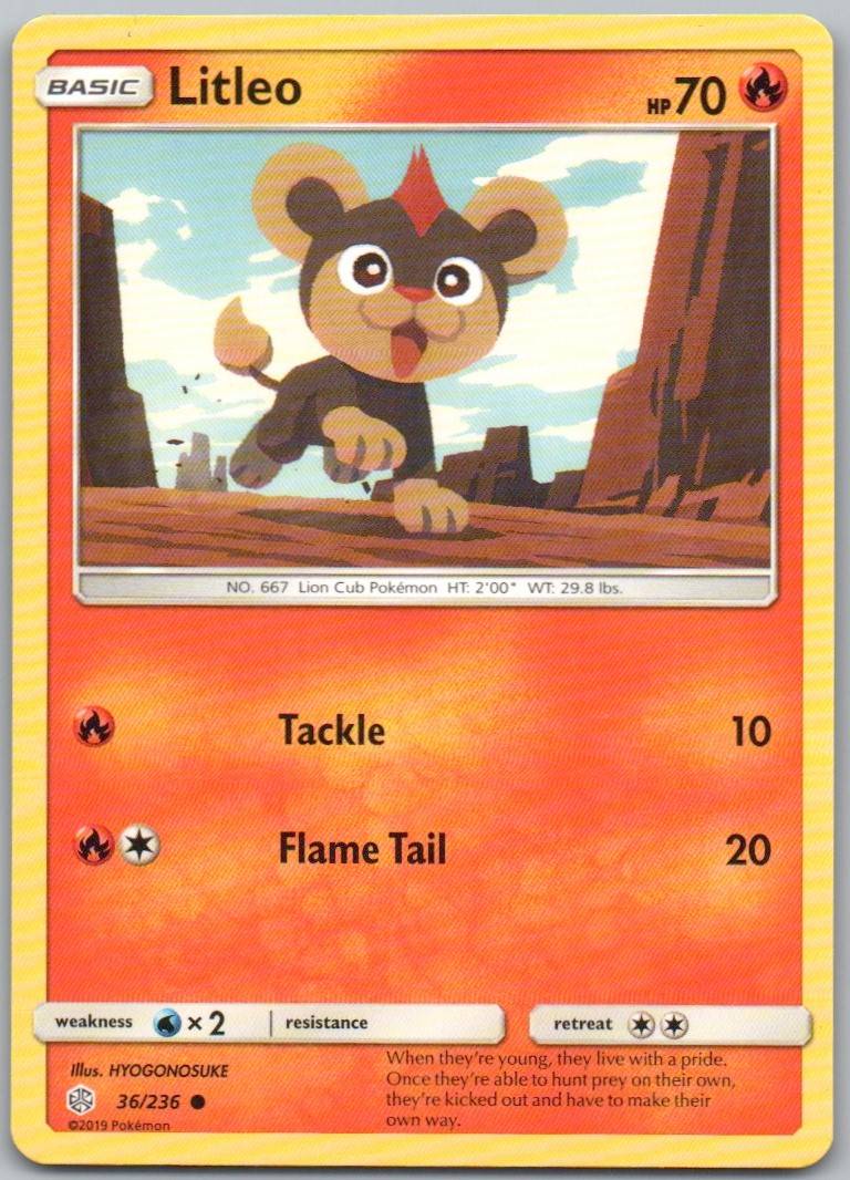Litleo 036 Normal Fire Card - Cosmic Eclipse
