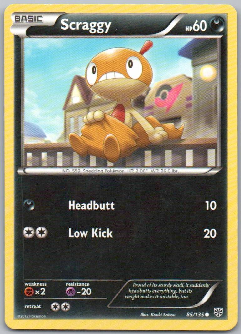 Scraggy 085 Normal Darkness Card - Plasma Storm