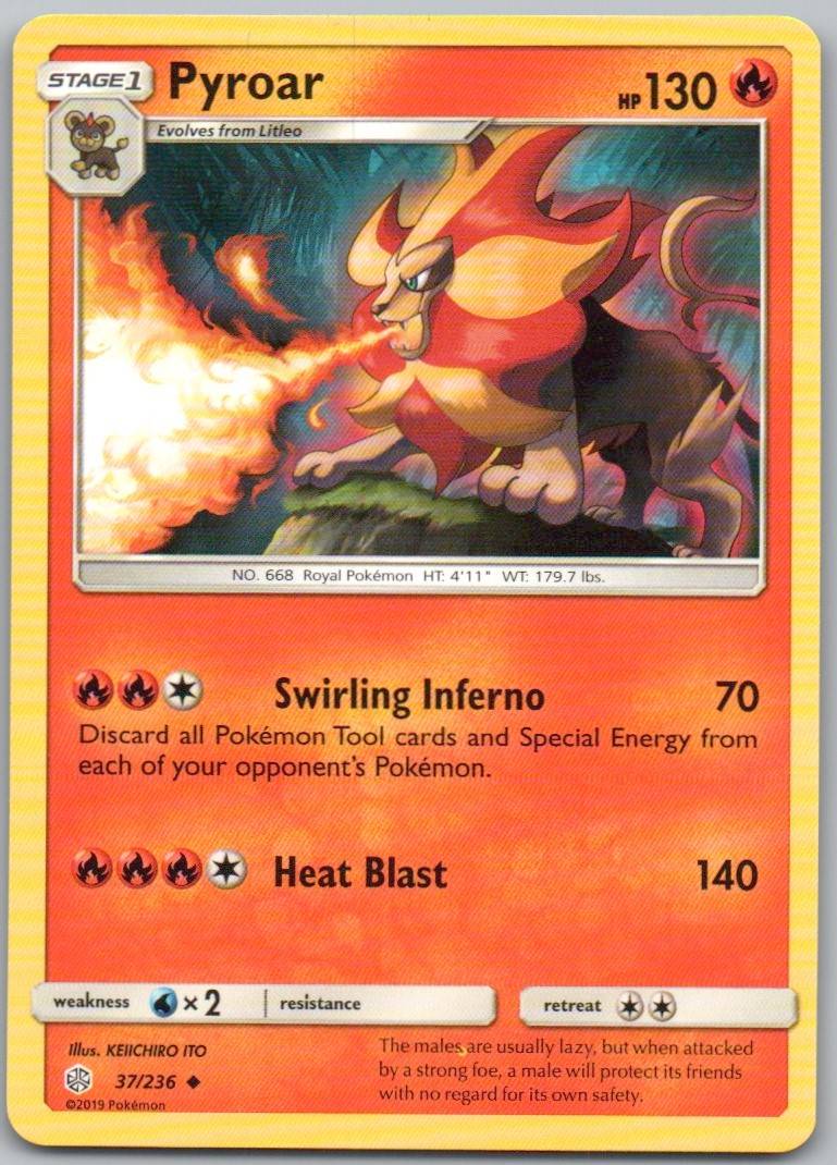 Pyroar 037 Normal Fire Card - Cosmic Eclipse