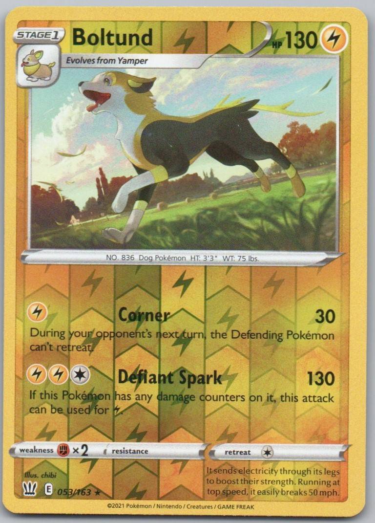 Boltund 053 Reverse Holo Lightning Card - Battle Styles