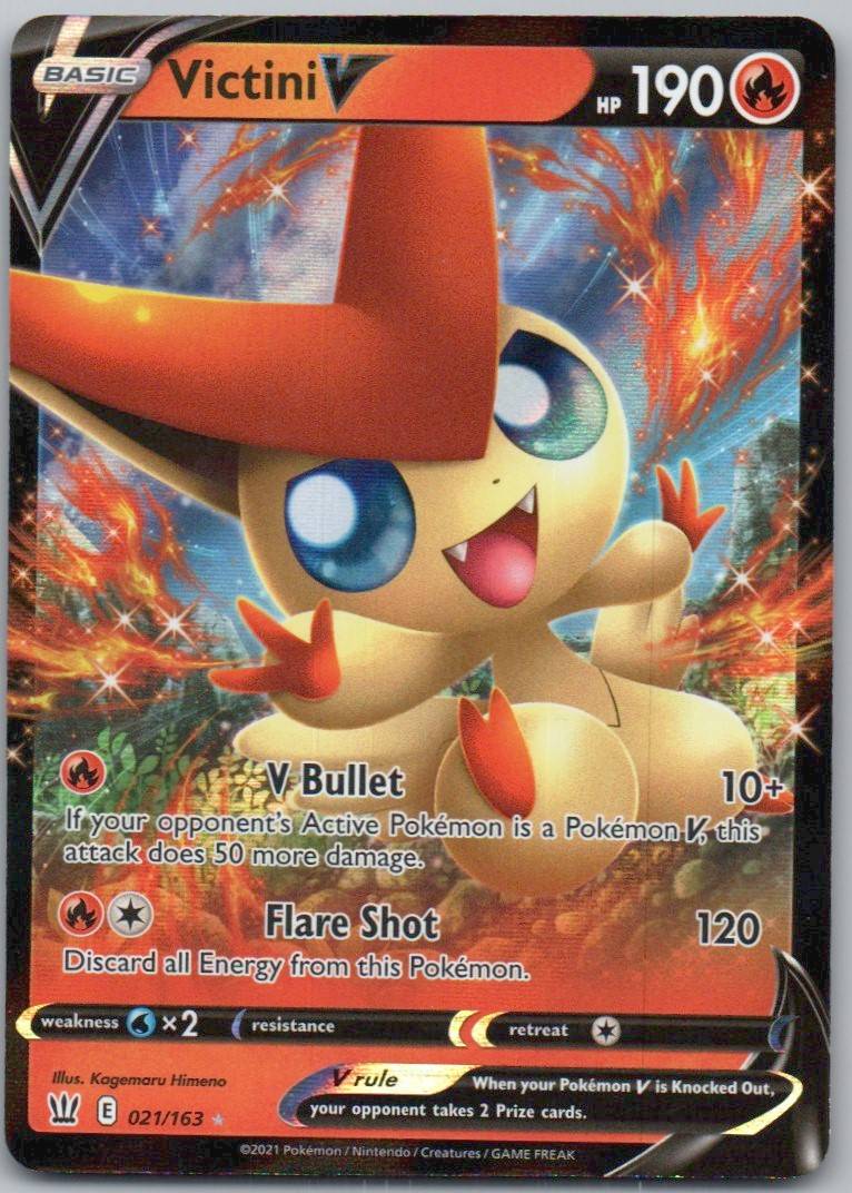 Victini V 021 Holo Fire Card - Battle Styles