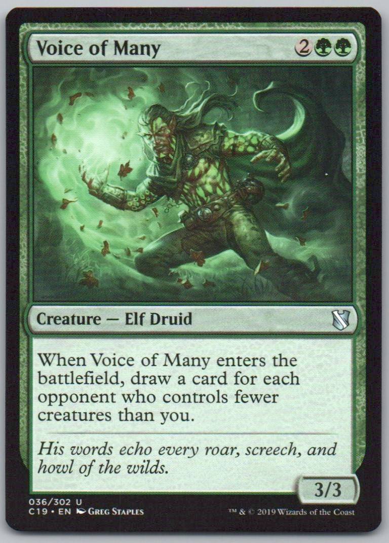 Voice of Many 36 Normal Creature Card - Commander 2019