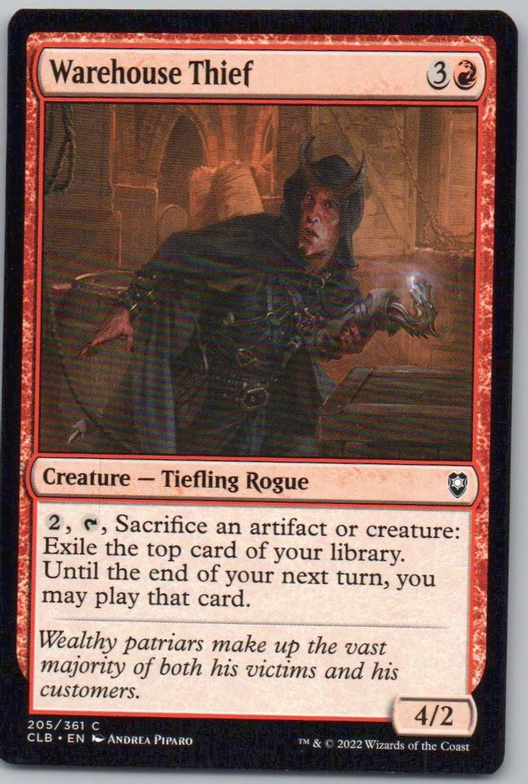 Warehouse Thief 205 Normal Creature Card - Commander Legends: Battle for Baldur's Gate