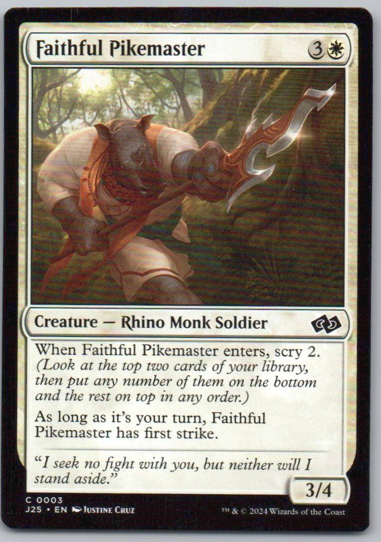Faithful Pikemaster 3 0 Creature Card - Foundations Jumpstart