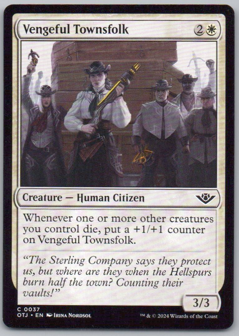 Vengeful Townsfolk 37 Normal Creature Card - Outlaws of Thunder Junction