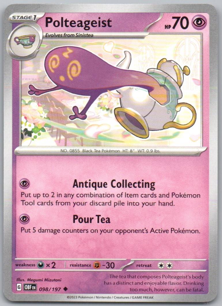 Polteageist 098 Normal Psychic Card - Obsidian Flames