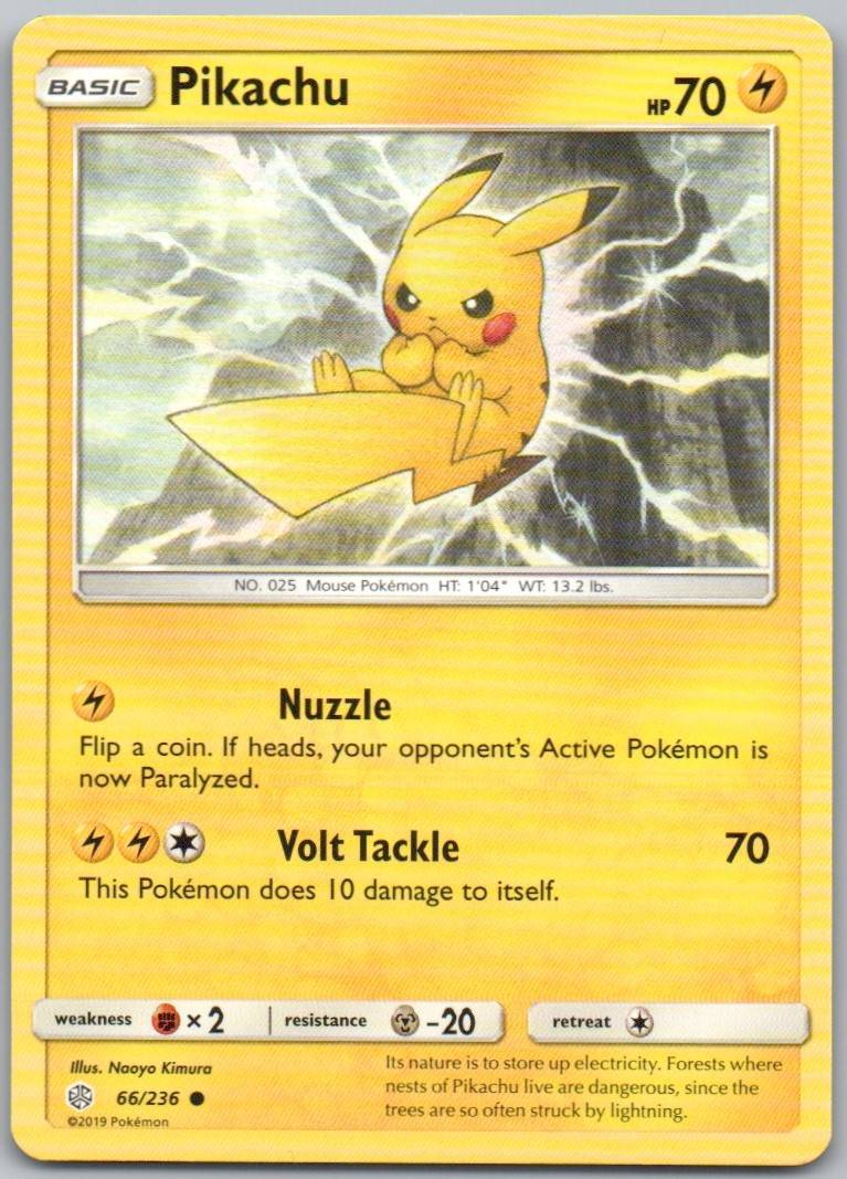 Pikachu 066 Normal Lightning Card - Cosmic Eclipse
