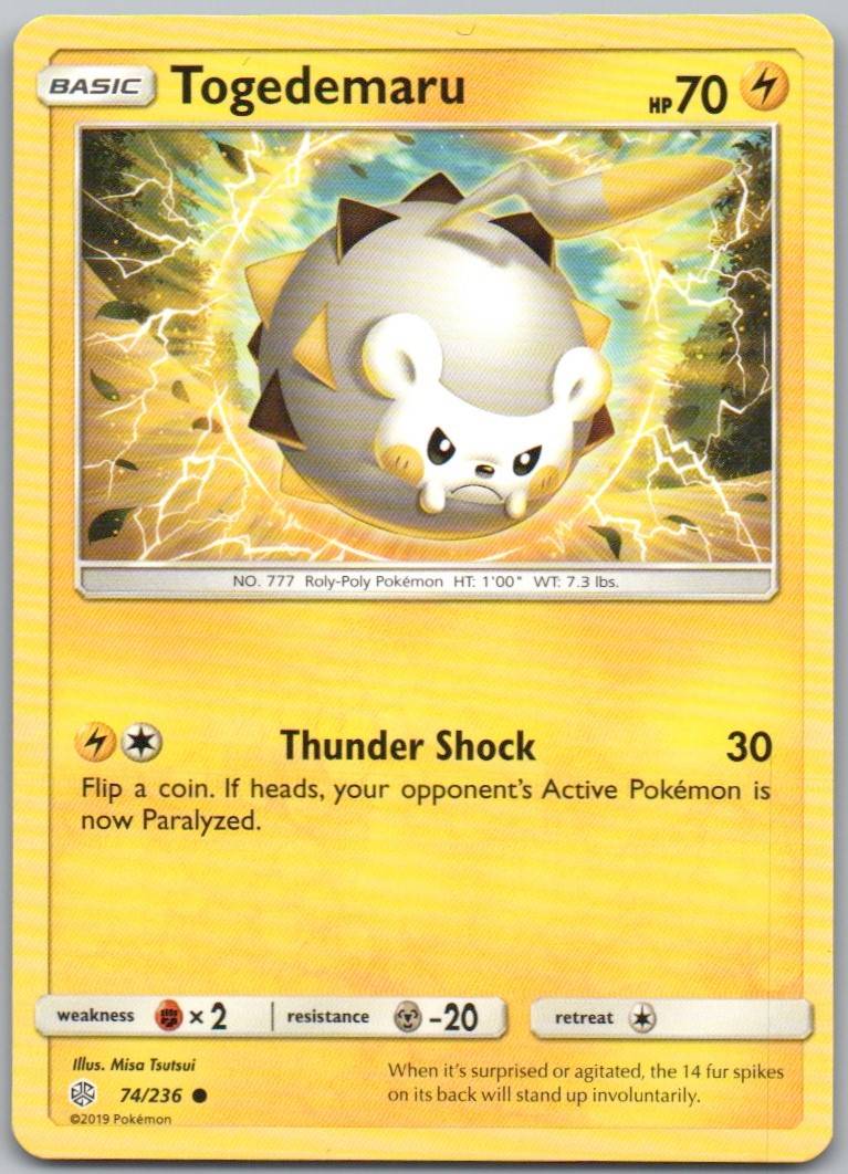 Togedemaru 074 Normal Lightning Card - Cosmic Eclipse