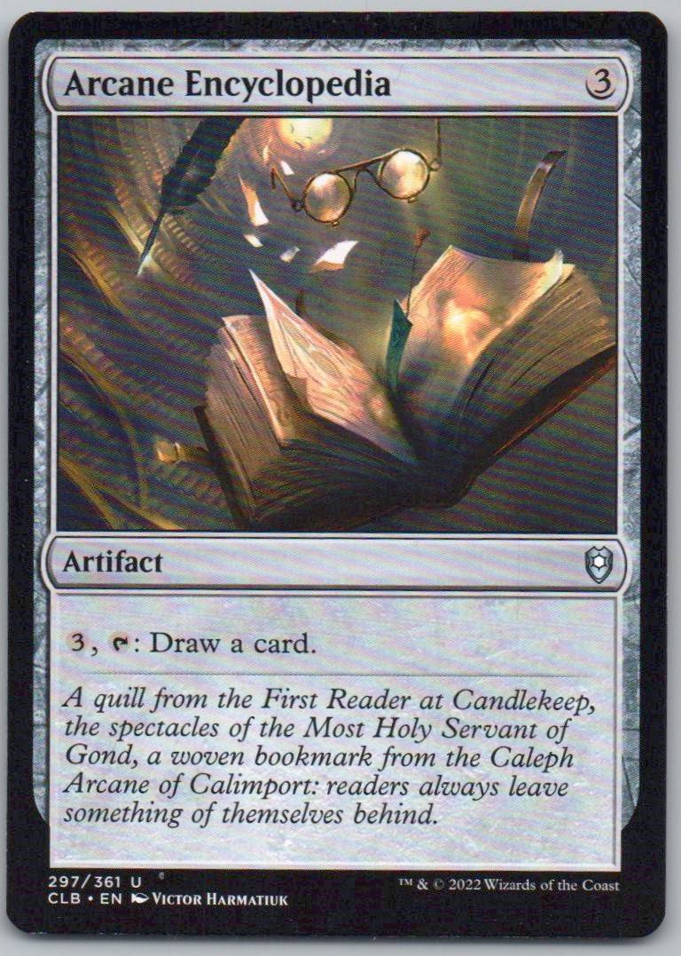 Arcane Encyclopedia 297 Normal Artifact Card - Commander Legends: Battle for Baldur's Gate
