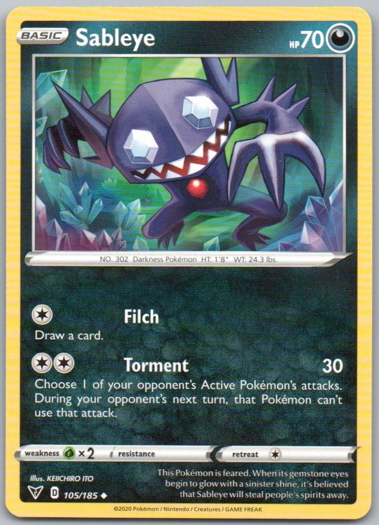 Sableye 105 Normal Darkness Card - Vivid Voltage