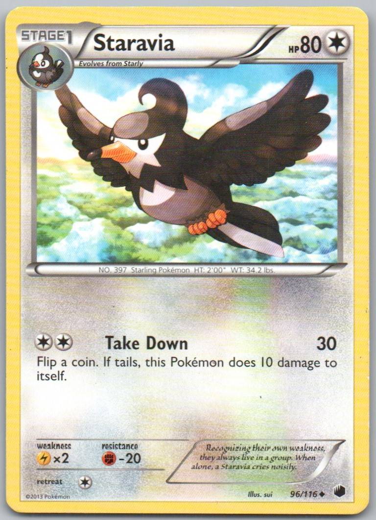 Staravia 096 Normal Colorless Card - Plasma Freeze