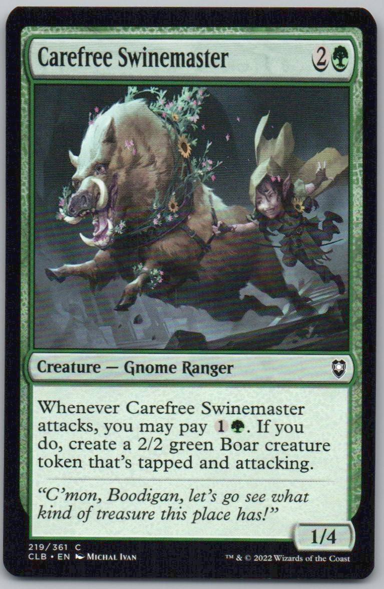 Carefree Swinemaster 219 Normal Creature Card - Commander Legends: Battle for Baldur's Gate