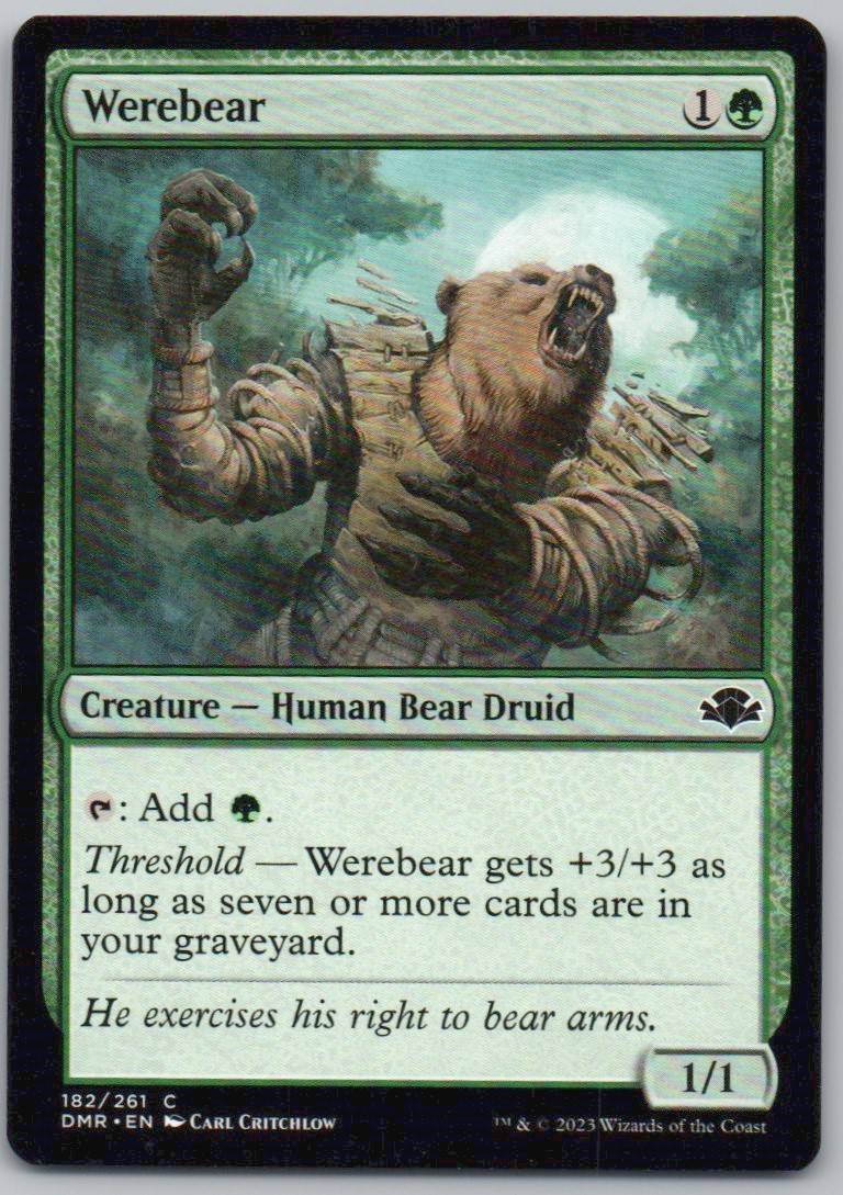 Werebear 182 Normal Creature Card - Dominaria Remastered