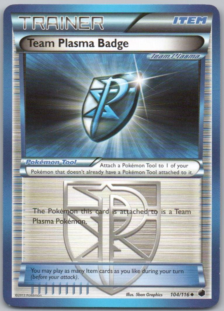 Team Plasma Badge 104 Normal Trainer Card - Plasma Freeze