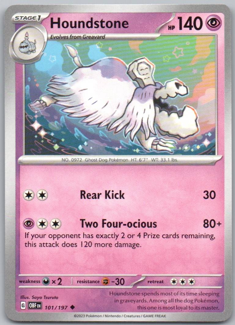 Houndstone 101 Normal Psychic Card - Obsidian Flames