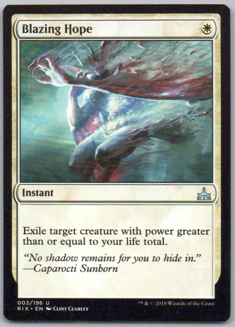 Blazing Hope 3 Normal Instant Card - Rivals of Ixalan