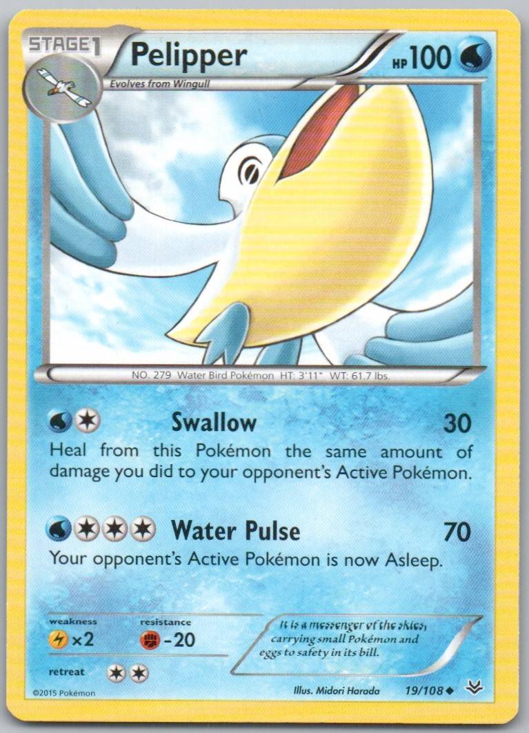 Pelipper 019 Normal Water Card - Roaring Skies