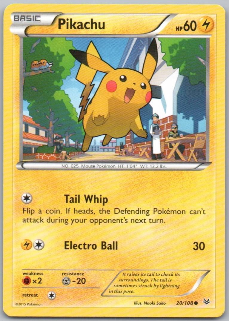 Pikachu 020 Normal Lightning Card - Roaring Skies