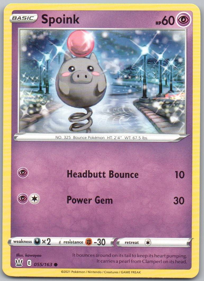 Spoink 055 Normal Psychic Card - Battle Styles