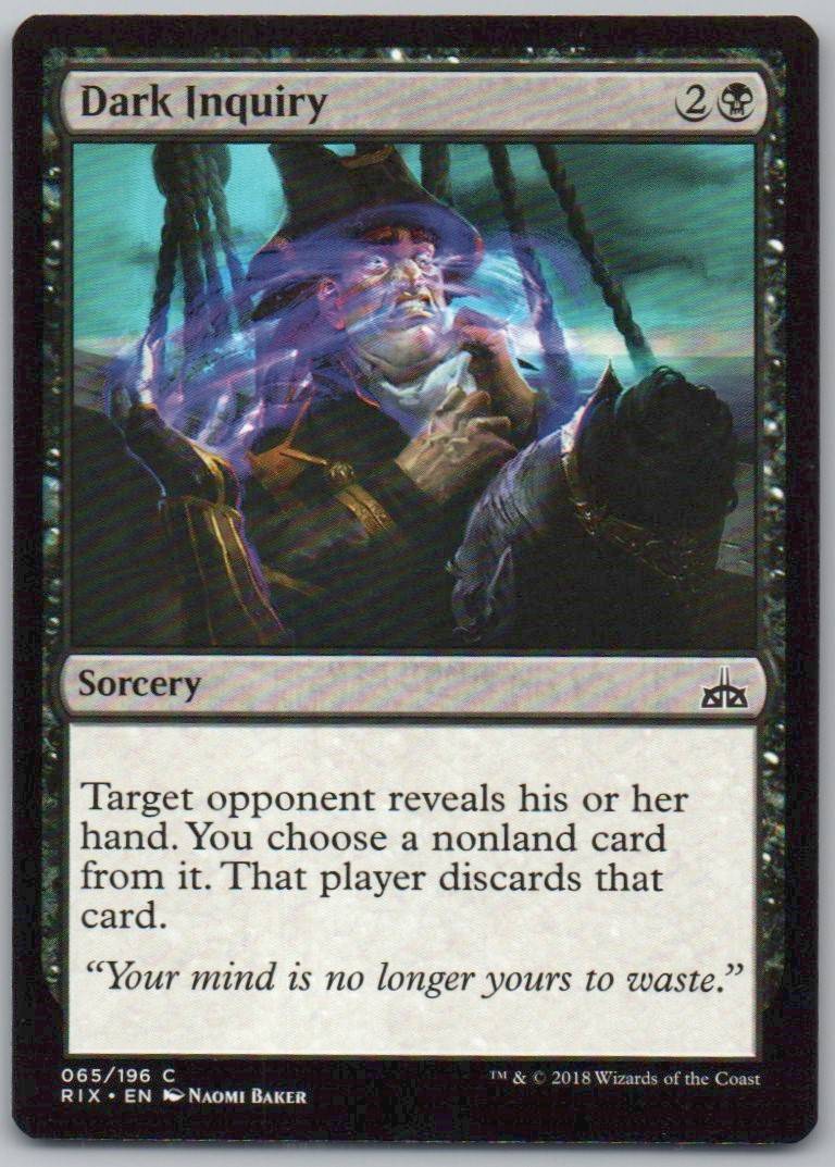 Dark Inquiry 65 Normal Sorcery Card - Rivals of Ixalan