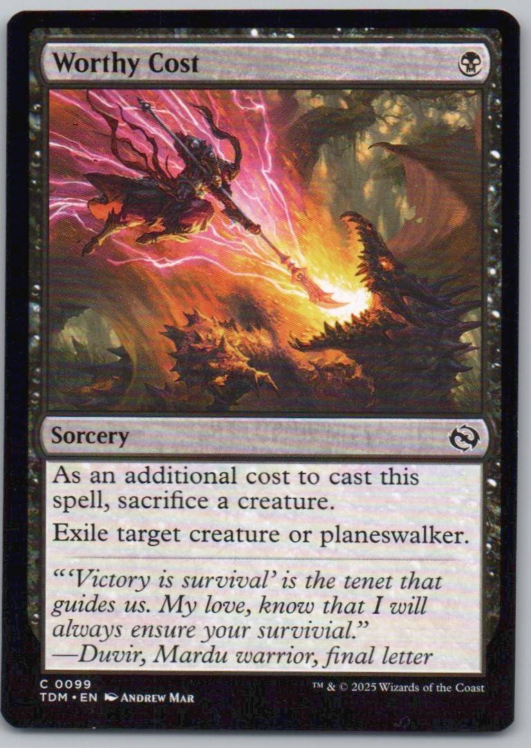 Worthy Cost 99 Normal Sorcery Card - Tarkir: Dragonstorm