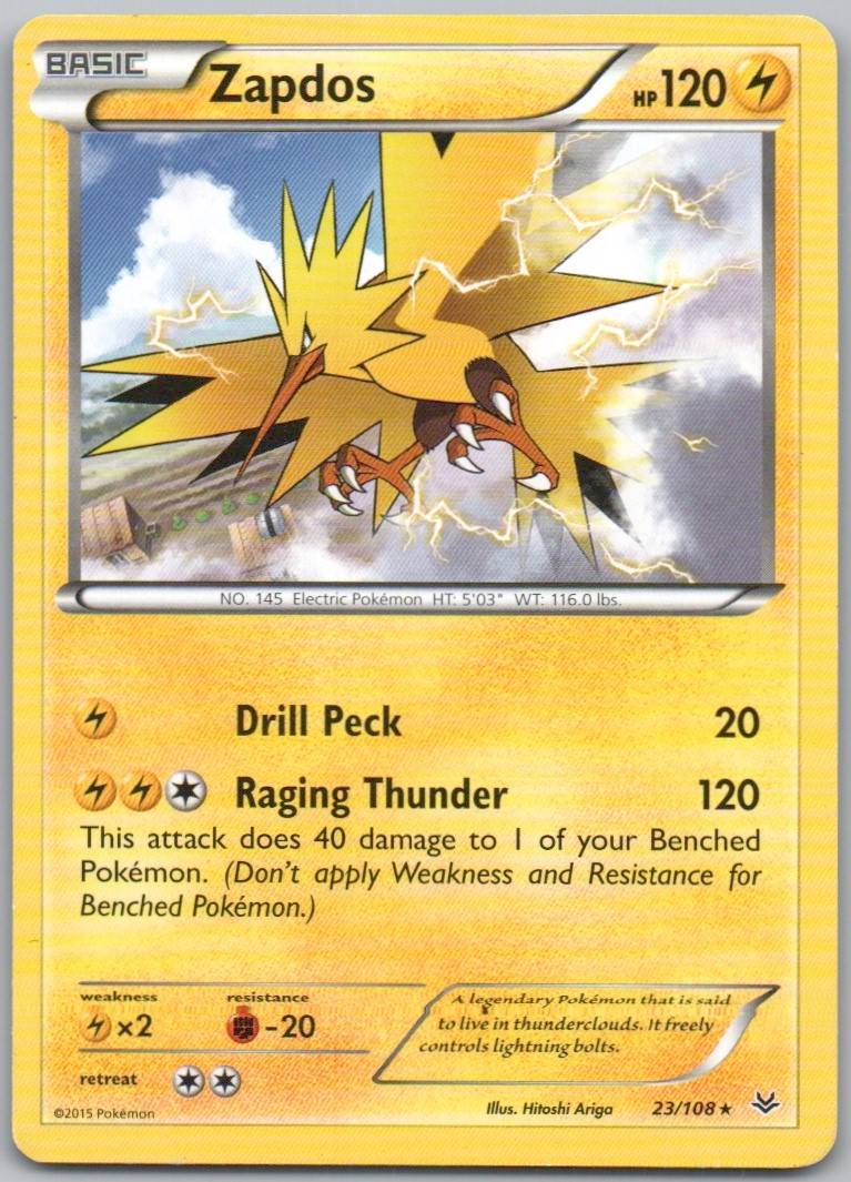 Zapdos 023 Normal Lightning Card - Roaring Skies