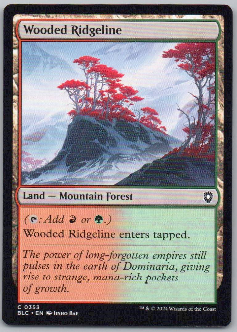 Wooded Ridgeline 353 Normal Land Card - Commander: Bloomburrow