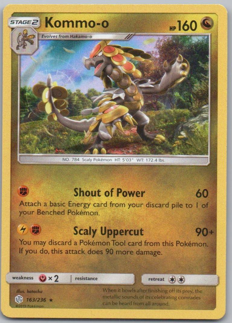 Kommo-o 163 Holo Dragon Card - Cosmic Eclipse