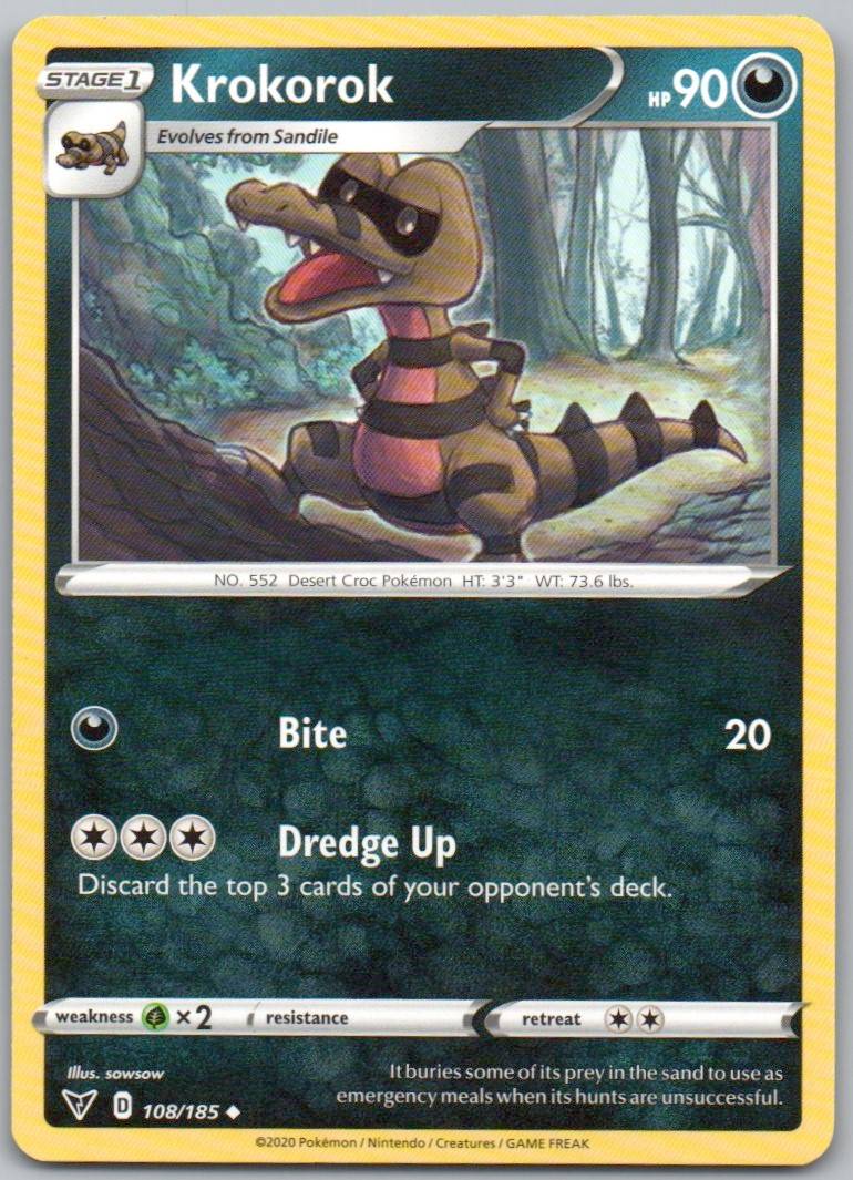 Krokorok 108 Normal Darkness Card - Vivid Voltage