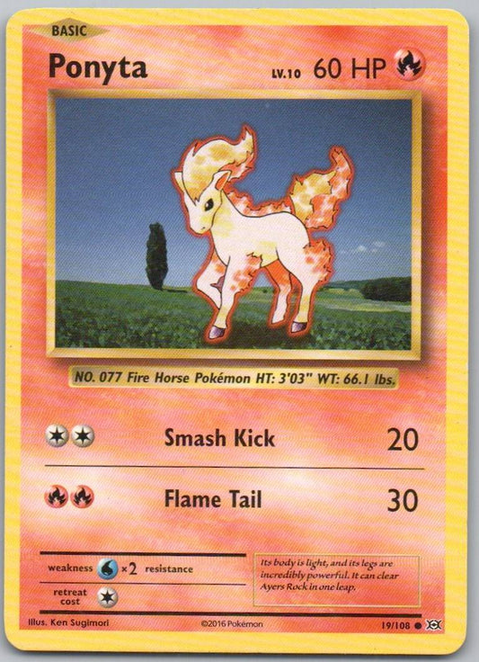 Ponyta 019 Normal Fire Card - Evolutions