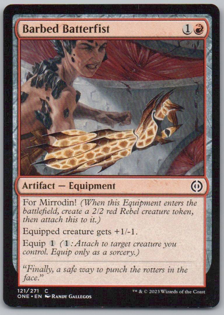 Barbed Batterfist 121 Normal Artifact Card - Phyrexia: All Will Be One